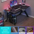 Ergonomic Gaming Desk with Carbon Fiber Finish - 2