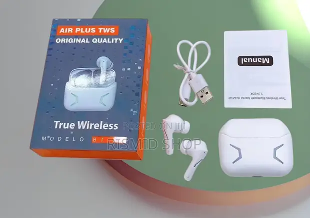 Air Plus TWS BT-A5 Bluetooth Earbuds - White - 1