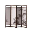 Four-Panel Folding Room Divider - Floral & Landscape Print - 2