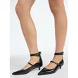 Scoop Women's Faux Leather Pointed Toe Strappy Kitten Heels - 1