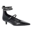 Scoop Women's Faux Leather Pointed Toe Strappy Kitten Heels - 3