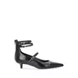 Scoop Women's Faux Leather Pointed Toe Strappy Kitten Heels - 4