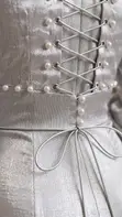 Silver Long Sleeve Maxi Dress - Classy Occasion Wear - 3