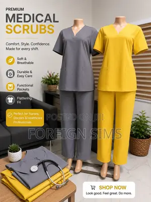 Premium Medical Scrubs - Polyester/Spandex Blend