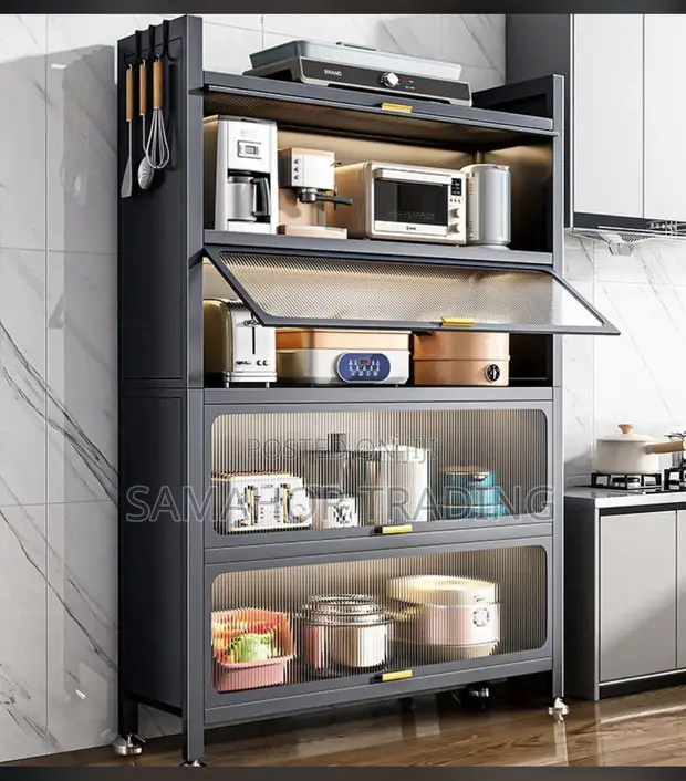 Modern Multi-Tier Kitchen Storage Cabinet - 1