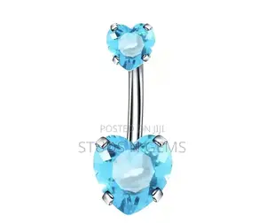 Navel or Belly Rings - Blue Zircon Titanium