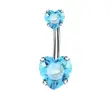 Navel or Belly Rings - Blue Zircon Titanium - 1