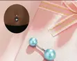 Navel or Belly Rings - Blue Zircon Titanium - 2