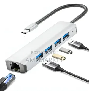 4-in-1 USB Type-C Hub with Ethernet Adapter