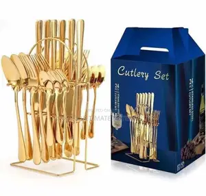 24-Piece Gold-Plated Cutlery Set