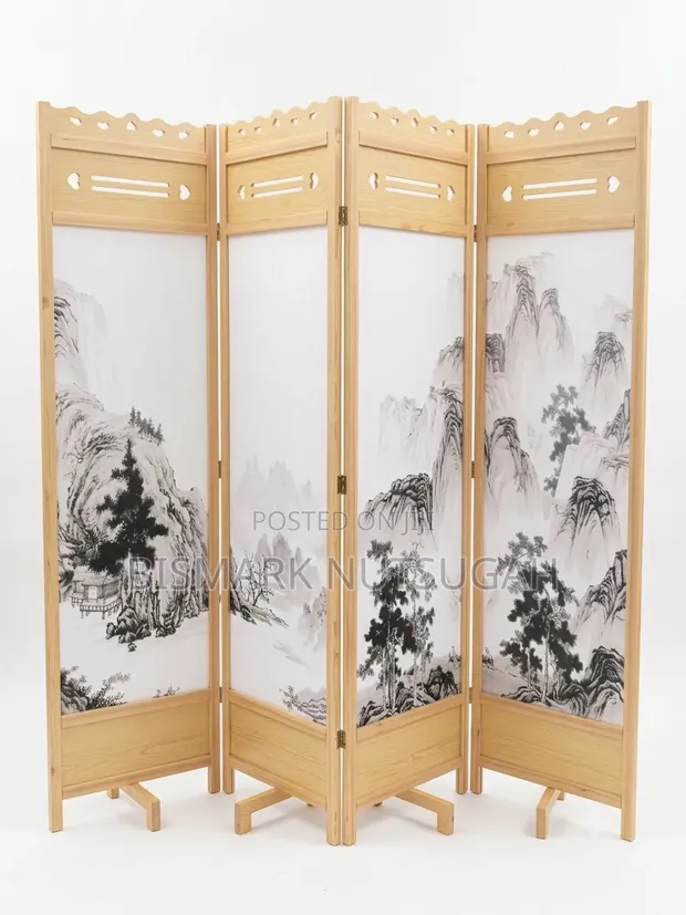 4-Panel Foldable Room Divider - 1
