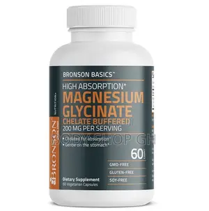 Bronson Magnesium Glycinate 200mg Buffered, 60 Vegetarian Capsules