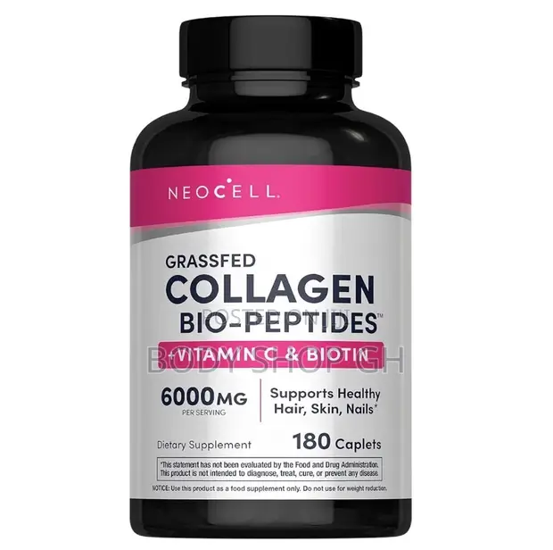 NeoCell Collagen Peptides with Vitamin C + Biotin | 180 Tablets - 1