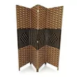 4-Panel Hand-Woven Wicker/Rattan Room Divider - 1