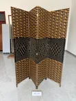 4-Panel Hand-Woven Wicker/Rattan Room Divider - 2