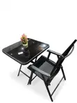 Glass Folding Table and Folding Chair Set - 1