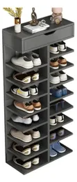 7 Layer Wood Shoe Rack with Top Drawer - 1