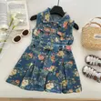 Cute Stylish Girls' Jean Dress with Belt - 2