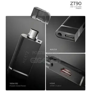 Heatz ZT90 USB-C to HDMI/Aux/PD 100W Adapter