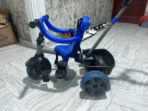 Kids 3-Wheel Tricycle with Parent Push Handle - Blue