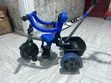 Kids 3-Wheel Tricycle with Parent Push Handle - Blue - 1