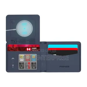 Promate Anti-Loss Slim Leather Wallet with RFID & Smart Tracking