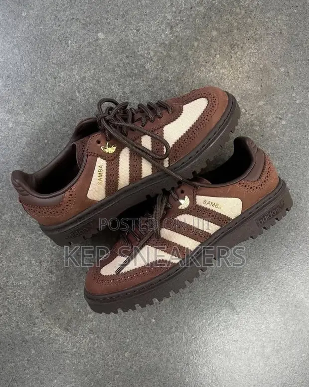 Adidas Samba WTR Brown Leather Sneakers - 1
