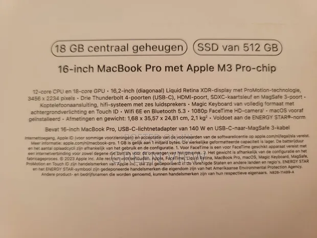 Apple MacBook Pro 2024 M3 Pro 18GB RAM 512GB SSD - 1