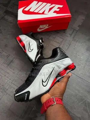 Nike Shox R4 Sneakers - White/Black/University Red