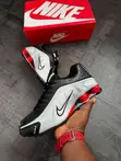Nike Shox R4 Sneakers - White/Black/University Red - 1
