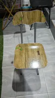 Foldable Chairs with Marble Pattern and Gold Frames - 3