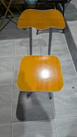 Foldable Chairs with Marble Pattern and Gold Frames - 4