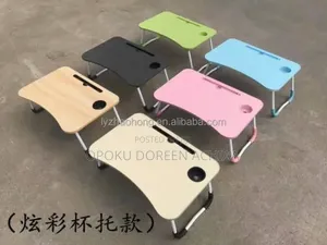 Foldable Laptop Bed Desk with Tablet Slot & Cup Holder