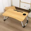 Foldable Laptop Bed Desk with Tablet Slot & Cup Holder - 2