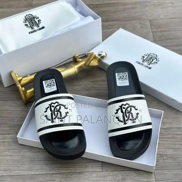 Roberto Cavalli Slides - Black and White - 1