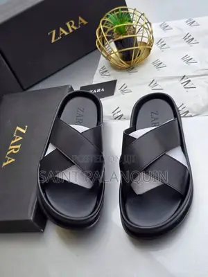 Black Zara Cross-Strap Sandals