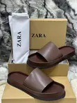 Dark Brown Zara Minimalist Slide Sandals - 2