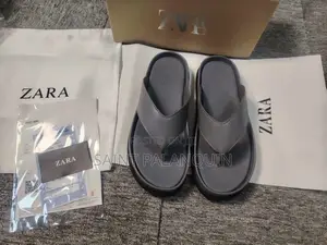 Zara Gray Platform Thong Sandals