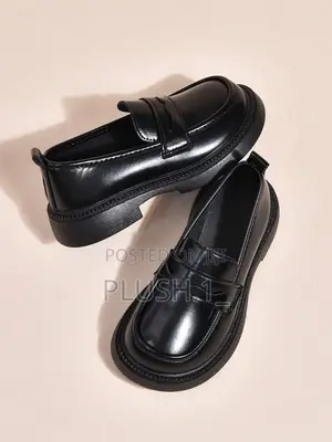 LA Black Leather Loafers for Toddlers
