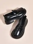 LA Black Leather Loafers for Toddlers - 1