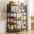 4-Tier Kitchen Storage Rack with Drawers & Wheels - 1