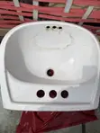 White Ceramic Wall-Mounted Wash Basin - 1