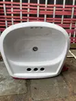 White Ceramic Wall-Mounted Wash Basin - 3