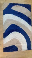 Modern Abstract Shag Rug - Blue, Cream Beige - 2