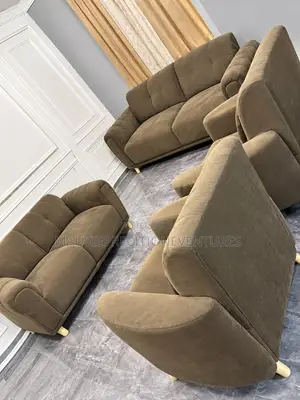 Used Living Room Sofa Set - Brown