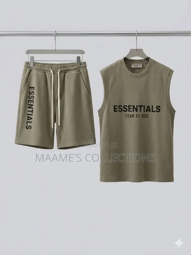 Essentials Fear of God Men's Sleeveless Tank Top and Shorts Set - 1