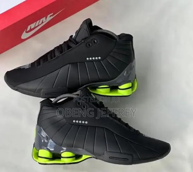 Original Nike Shox BB4 Black, Neon Green - 1