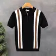 New Men's Color-Block Knitted Polo Shirt - 2