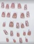 24-Piece Press-On Nails with Heart Design - 2