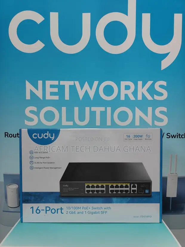 Cudy 16-Port PoE+ Switch with 2 Uplink GbE and 1 SFP Slot - 1
